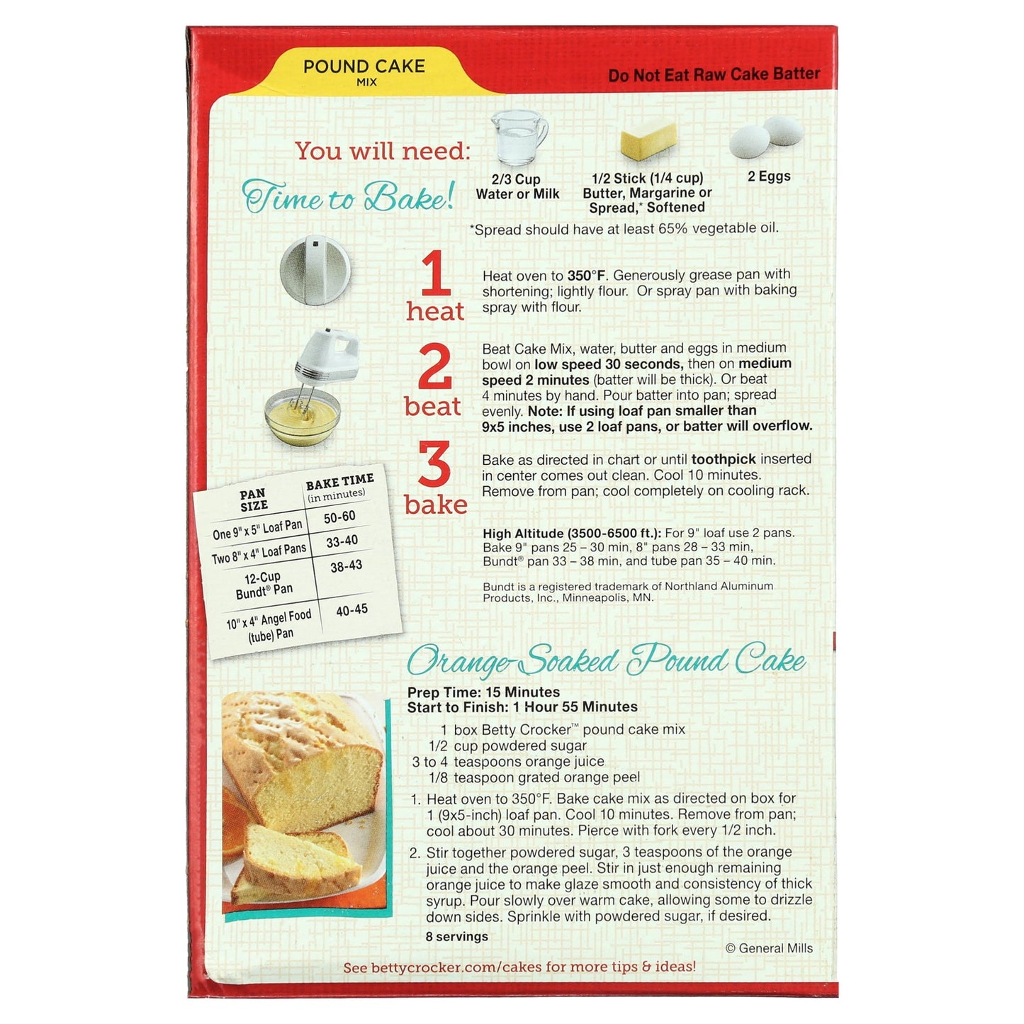 Betty Crocker Pound Cake Mix, 16 oz.