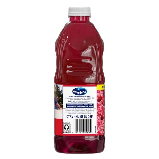 Ocean Spray 100% Juice Drink, Cranberry, 64 fl oz Bottle