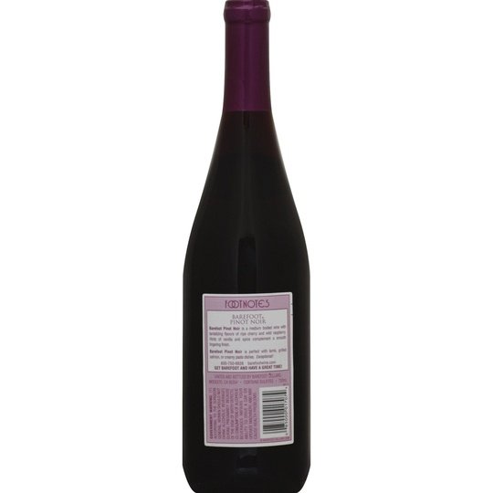 Barefoot Cellars California Pinot Noir Wine, 750ml Glass Bottle