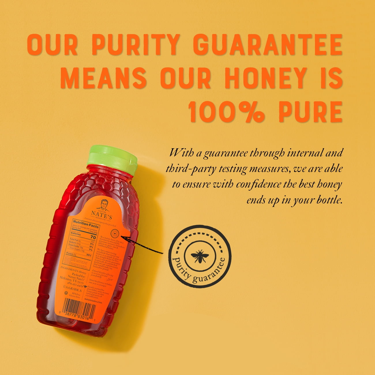 Nature Nate's Organic Honey: 100% Pure, Raw and Unfiltered Honey - 16 fl oz Gluten-Free Honey