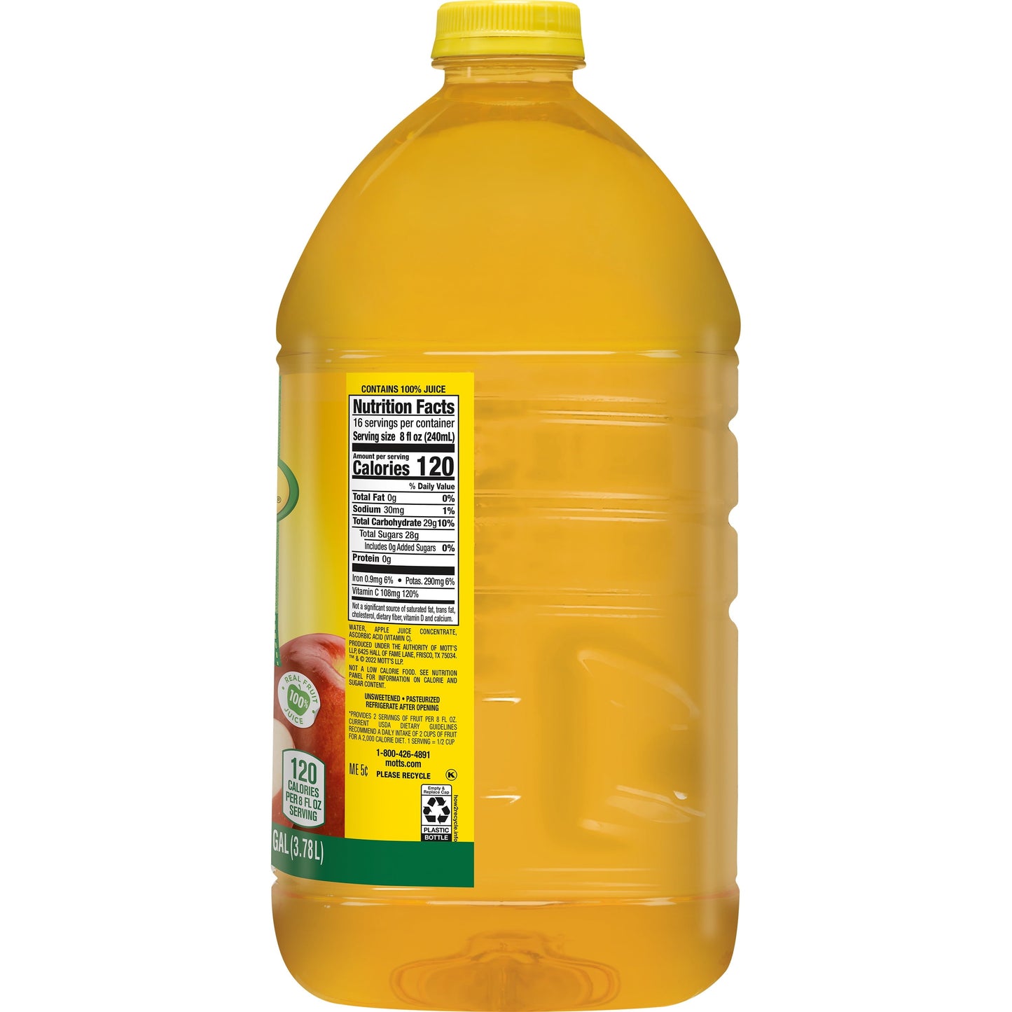 Mott's 100% Juice Original Apple Juice, 1 Gal, Bottle