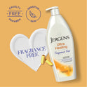 Jergens Fragrance Free Unscented Lotion, Ultra Healing Dry Skin Moisturizer, for Sensitive Skin, 48hr Hydration, 21 Oz