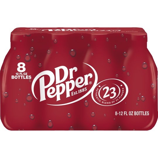 Dr Pepper Soda, 12 fl oz bottles, 8 pack