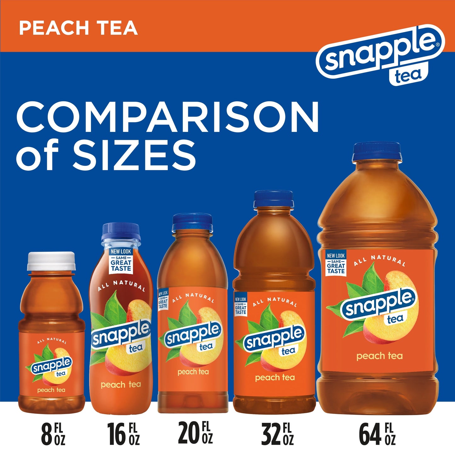 Snapple Natural Peach, Bottled Tea Drink, 64 fl oz