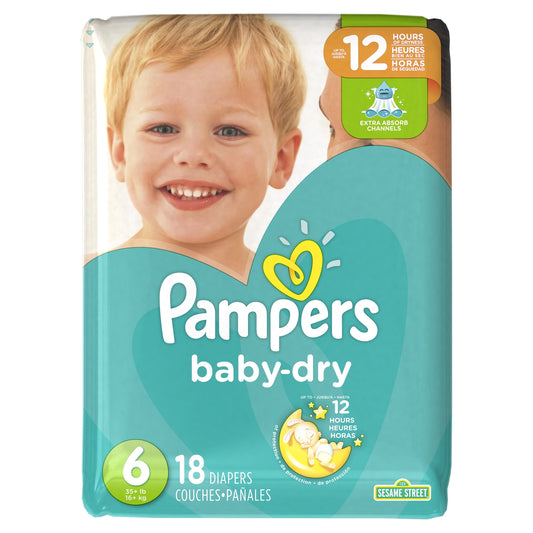 Pampers Baby-Dry Diapers Size 6 18 Count