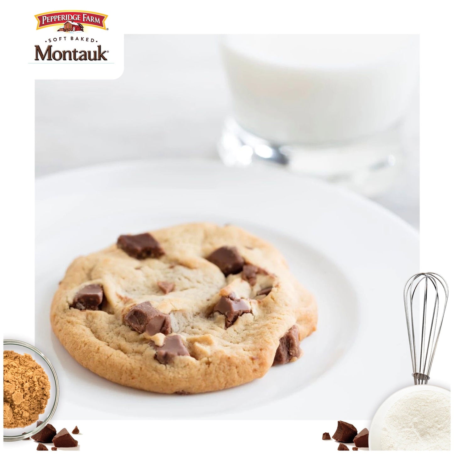 Pepperidge Farm Montauk Soft Baked Milk Chocolate Chunk Cookies, 8.6 oz Bag (8 Cookies)