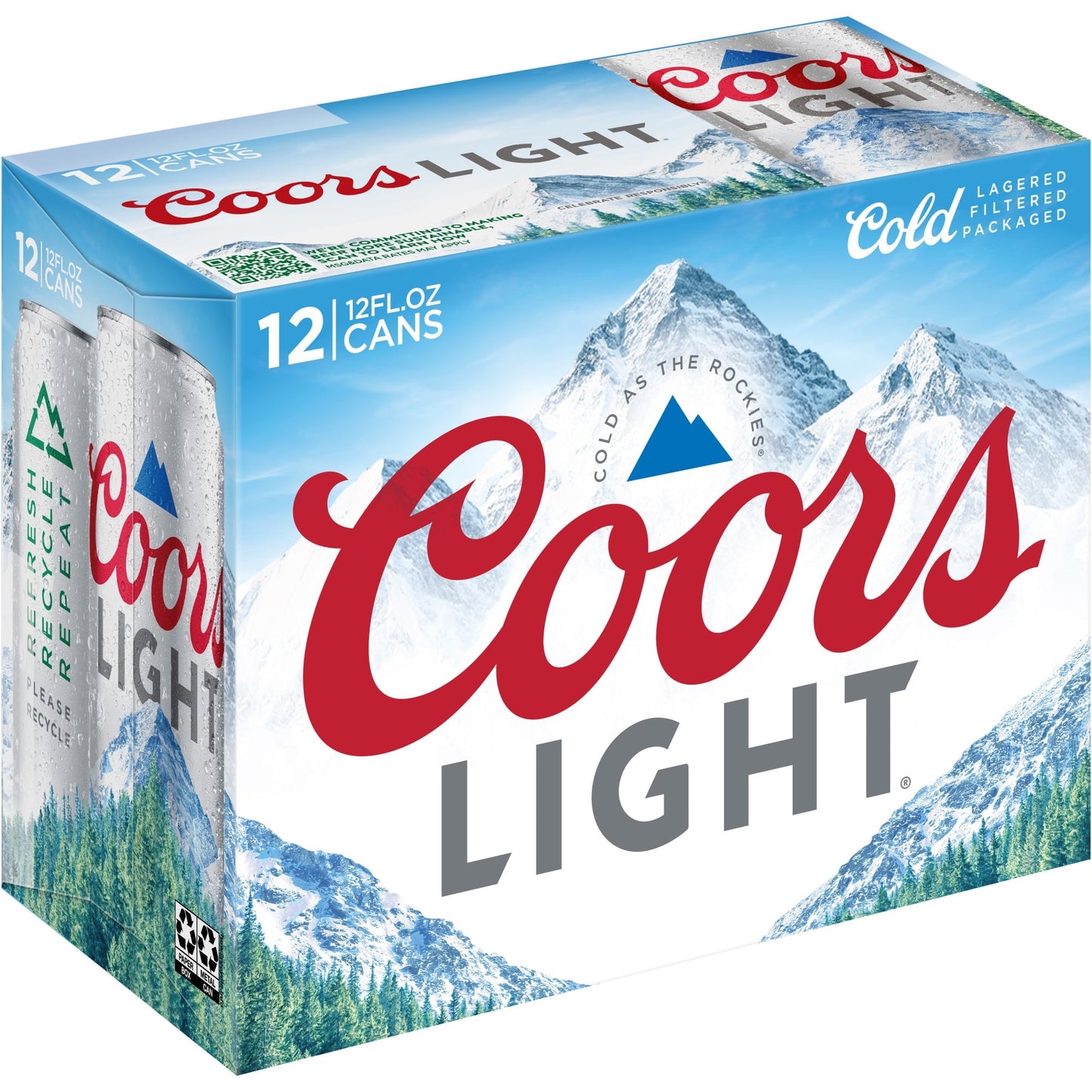 Coors Light Lager Beer, 12 Pack, 12 fl oz Cans, 4.2% ABV