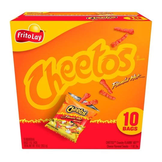 Cheetos Crunchy Cheese Flavored Snacks Flamin' Hot, 1 oz, 10 Count