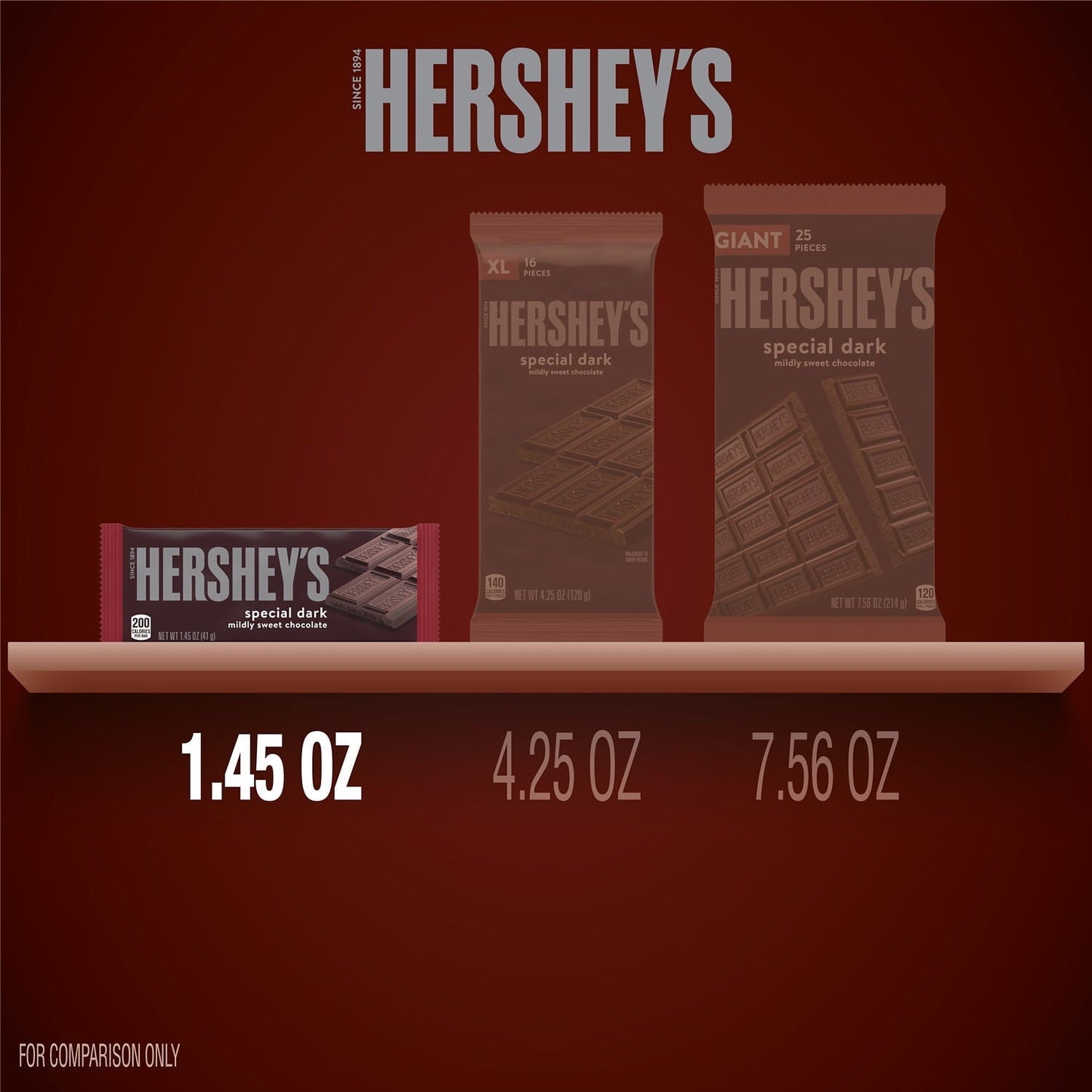 Hershey's Special Dark Mildly Sweet Chocolate Candy, Bars 1.45 oz, 6 Count