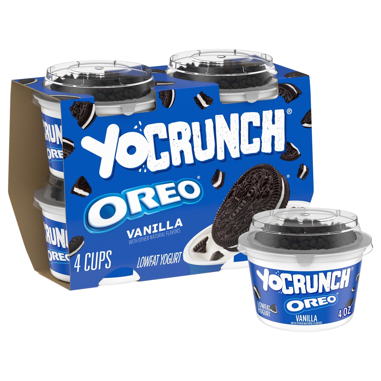 YoCrunch Low Fat Vanilla with OREO Yogurt, 4 Oz. Cups, 4 Count