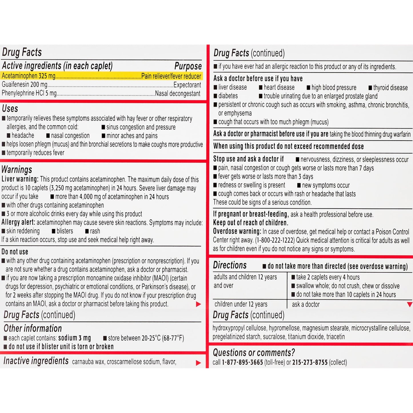 Tylenol Sinus Severe Non-Drowsy Day Cold & Flu Relief Caplets, 24 ct