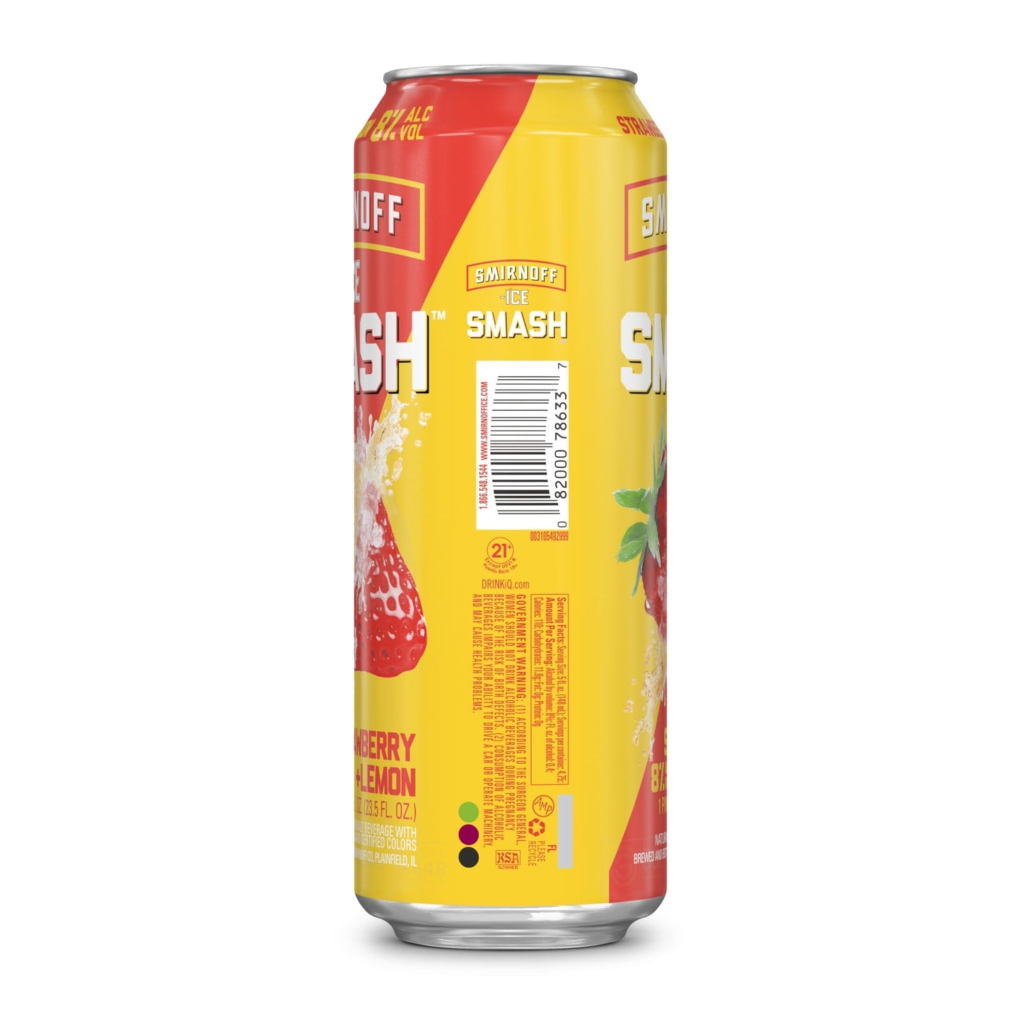 Smirnoff Ice Smash Strawberry and Lemon, 23.5oz Single Can, 8% ABV