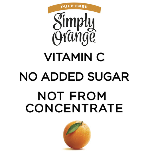 Simply Non GMO Vitamin C No Pulp Orange Juice, 11.5 fl oz Bottle