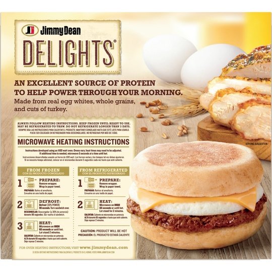 Jimmy Dean Delights Turkey Sausage, Egg White & Cheese English Muffin Sandwiches, 40.8 oz, 8 Ct (Frozen)