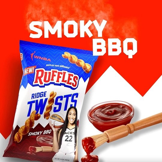 Ruffles Ridge Twists Smoky BBQ Flavored Snack Chips, 1.75 oz Bag