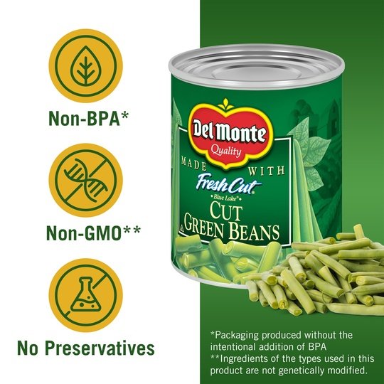 Del Monte Cut Green Beans, Canned Vegetables, 8 oz Can