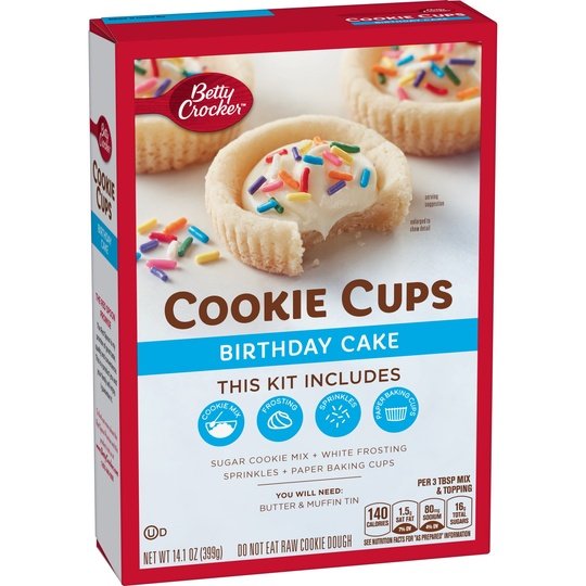 Betty Crocker Ready to Bake Birthday Cake Cookie Cups, 14.1 oz