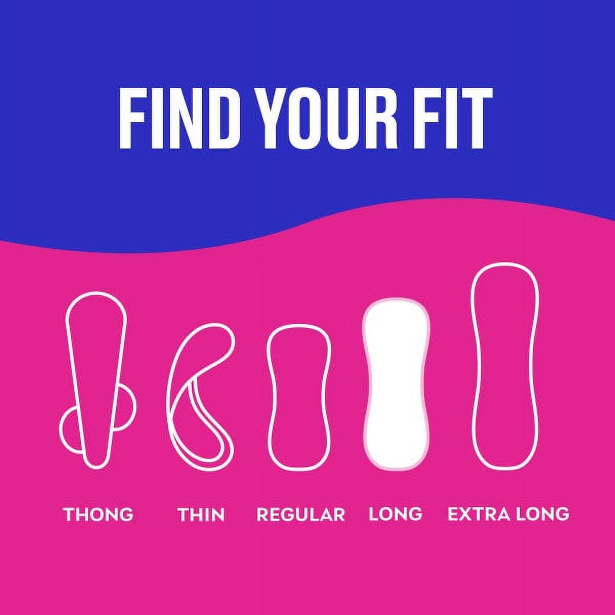 CAREFREE® Panty Liners, Long, Flat, Unscented, 8 Hour Odor Control, 92ct