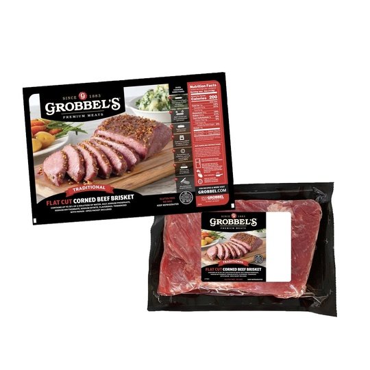 Grobbel's Fresh Corned Beef Brisket Flat, 1 Count, 2.0- 5.0 lbs