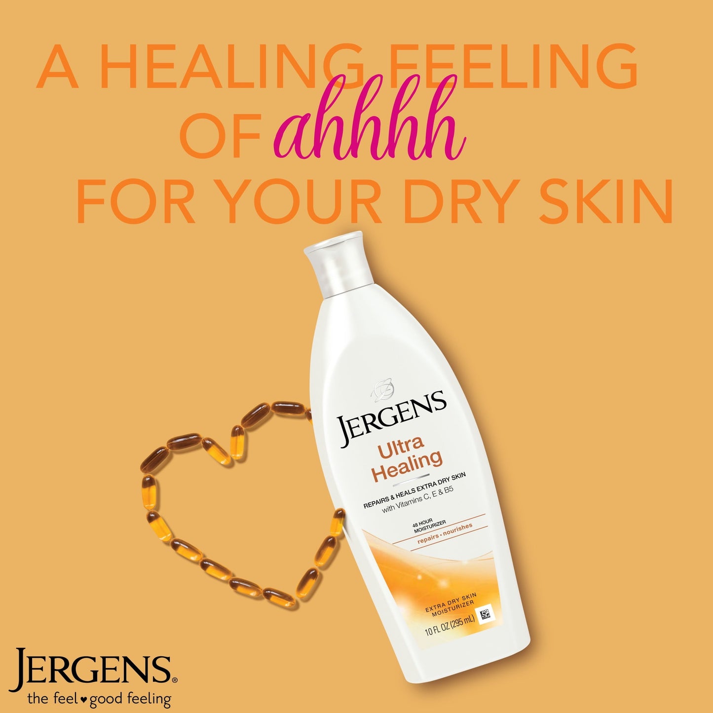 Jergens Hand and Body Lotion, Ultra Healing Dry Skin Moisturizing Body Lotion, 10 Oz