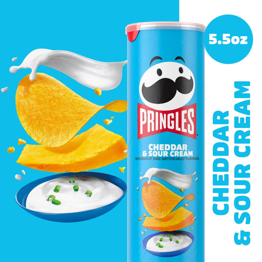 Pringles Cheddar and Sour Cream Potato Crisps Chips, 5.5 oz
