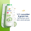 Dove Refreshing Long Lasting Gentle Body Wash Twin Pack, Cucumber and Green Tea, 20 fl oz