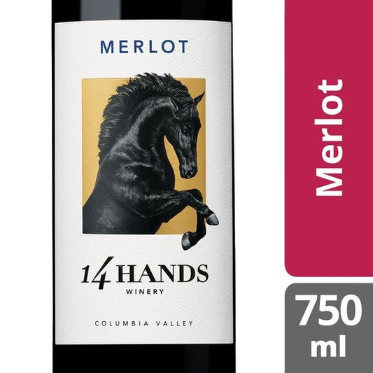 14 Hands Washington Merlot Red Wine, 750 ml Bottle, 14.5% ABV