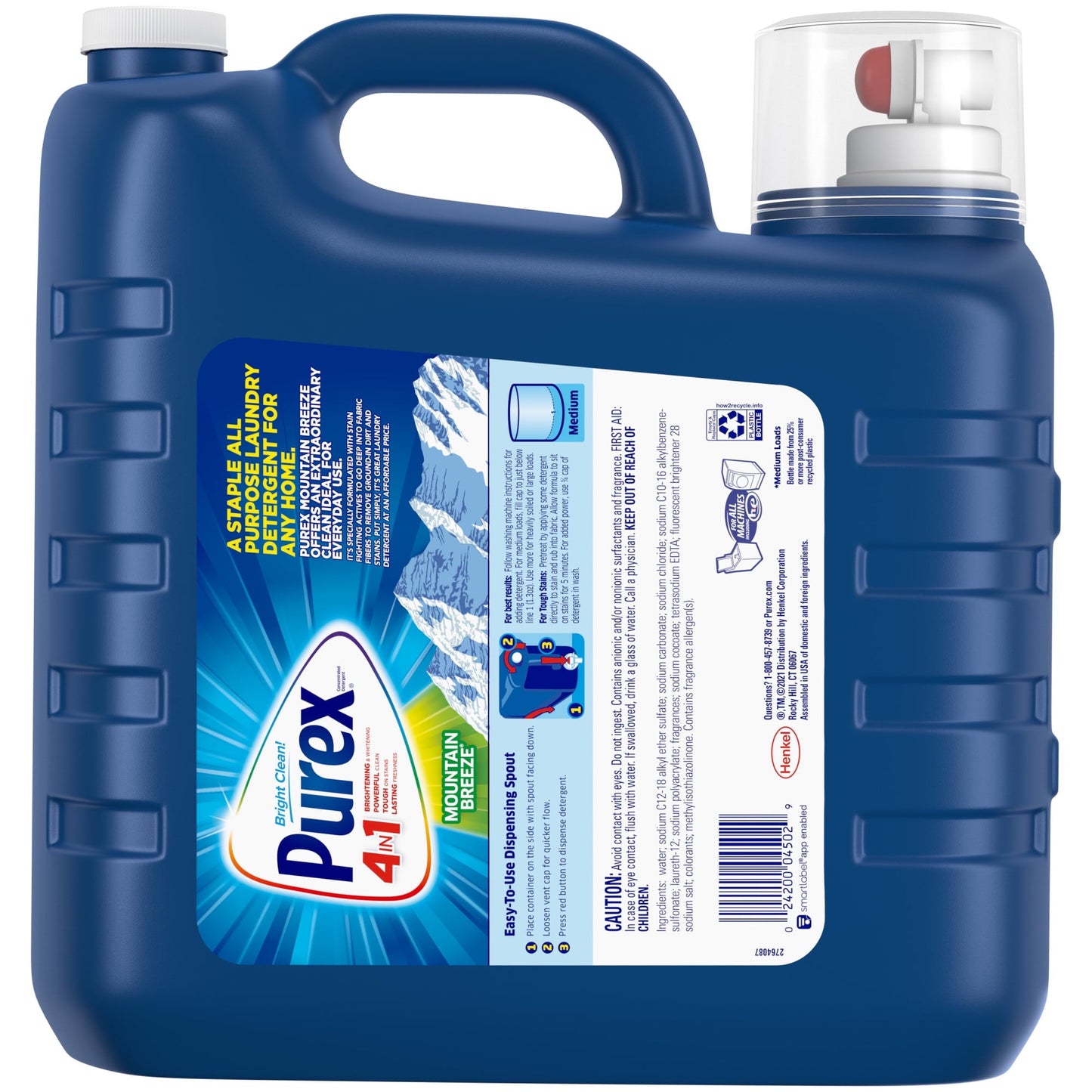 Purex Liquid Laundry Detergent, Mountain Breeze, 312 Fluid Ounces, 240 Loads