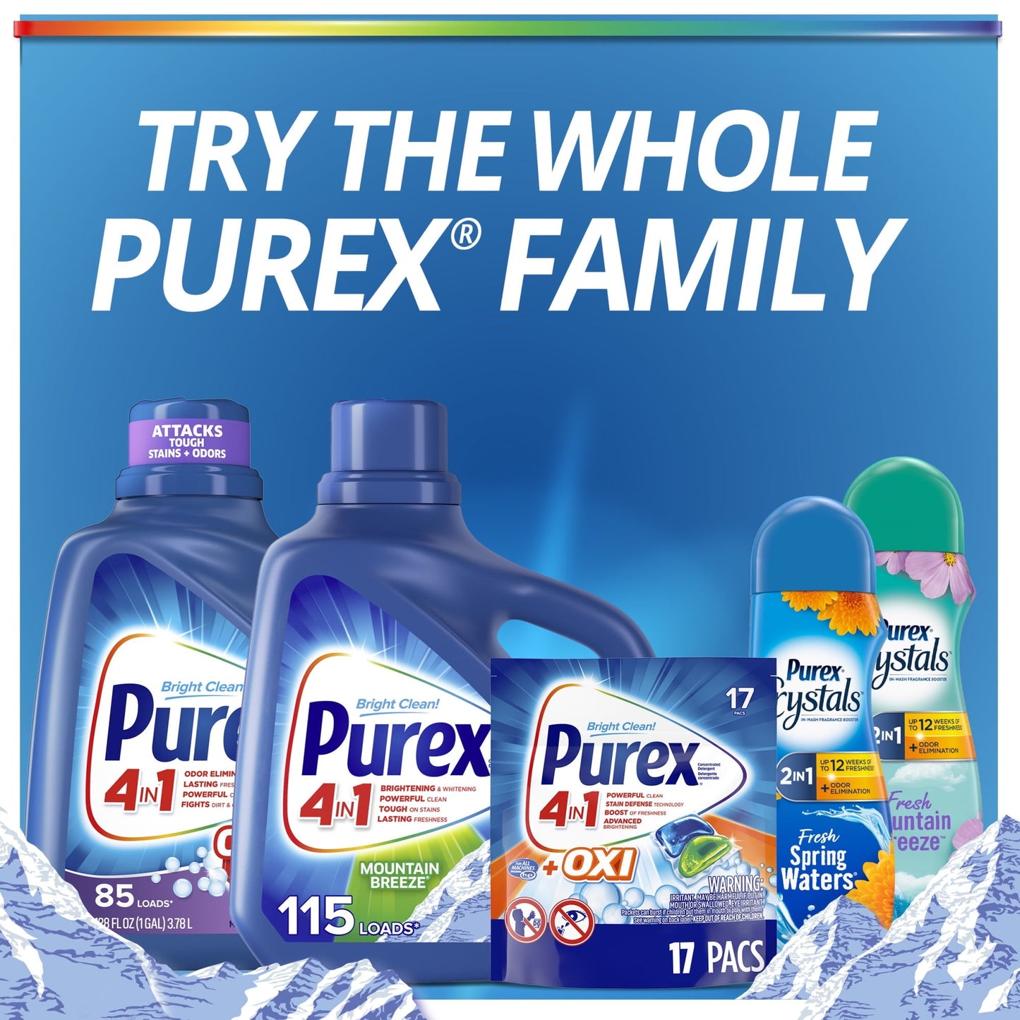 Purex Liquid Laundry Detergent, Mountain Breeze, 75 Fluid Ounces, 57 Loads