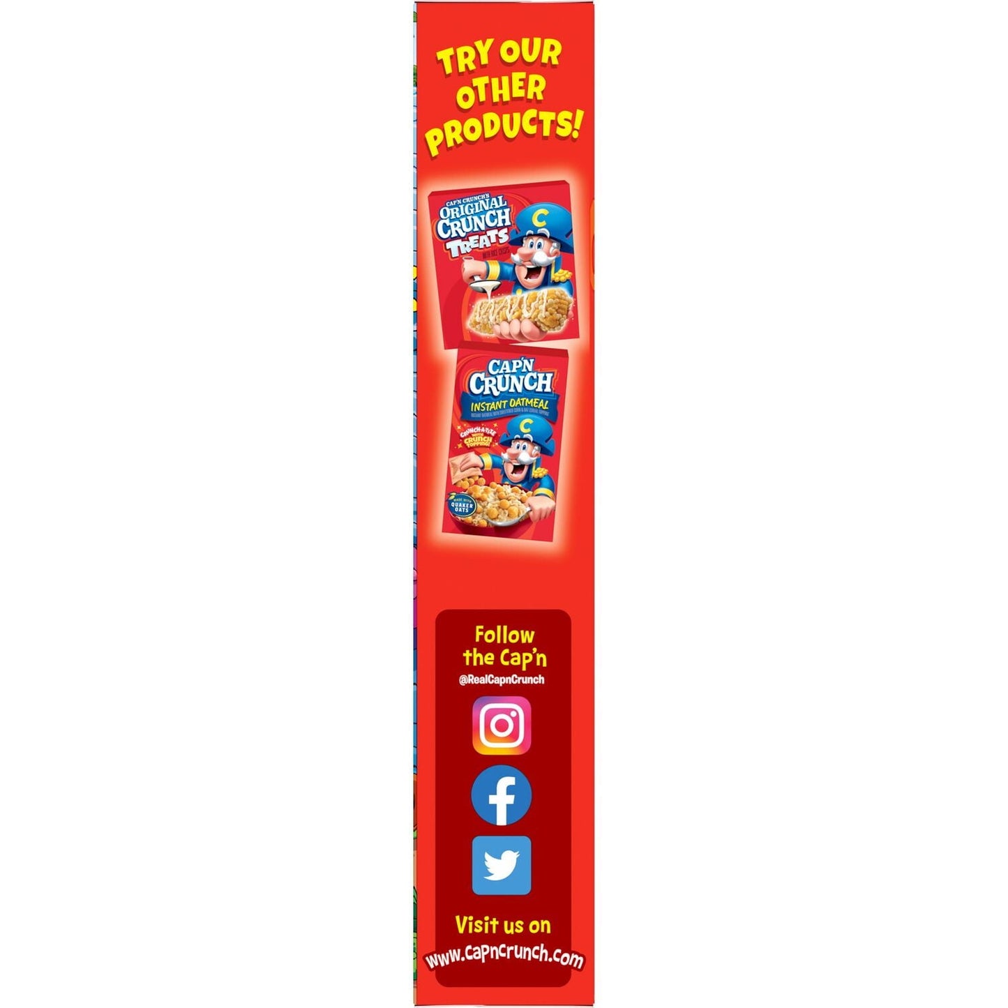 Cap n Crunch Sweetened Corn & Oat Cereal 12.6 oz Box Package Breakfast Cold Cereal Ready to Serve