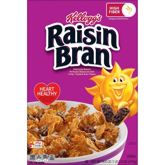 Kellogg's Raisin Bran Original Breakfast Cereal, 16.6 oz Box