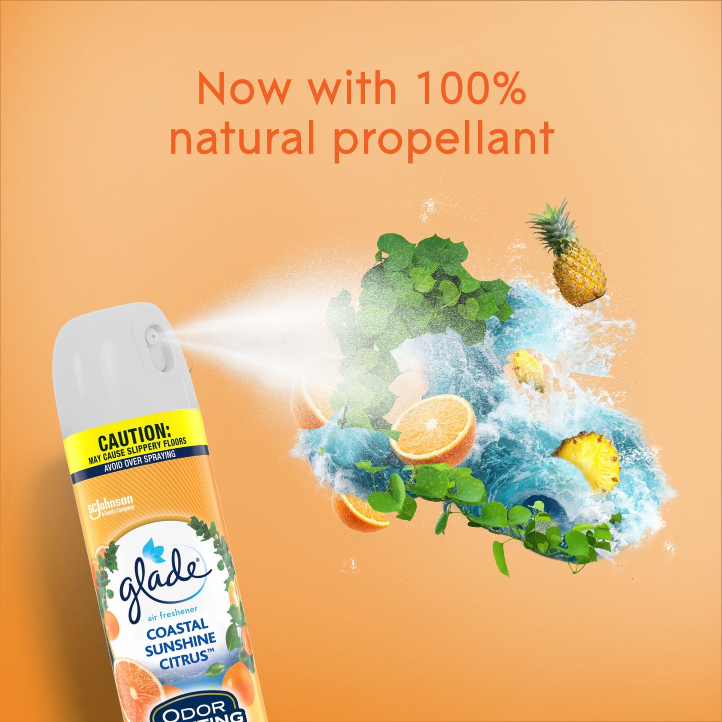 Glade Aerosol Spray, Air Freshener for Home, Coastal Sunshine Citrus Scent, Fragrance Infused with Essential Oils, Invigorating and Refreshing, with 100% Natural Propellent, 8.3 oz