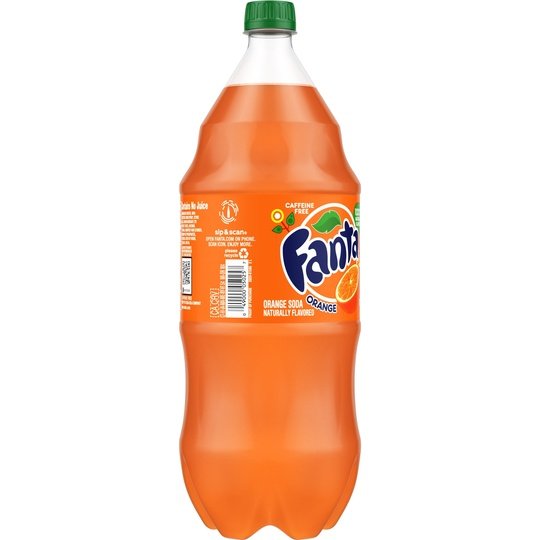 Fanta Orange Fruit Soda Pop, 2 Liter Bottle