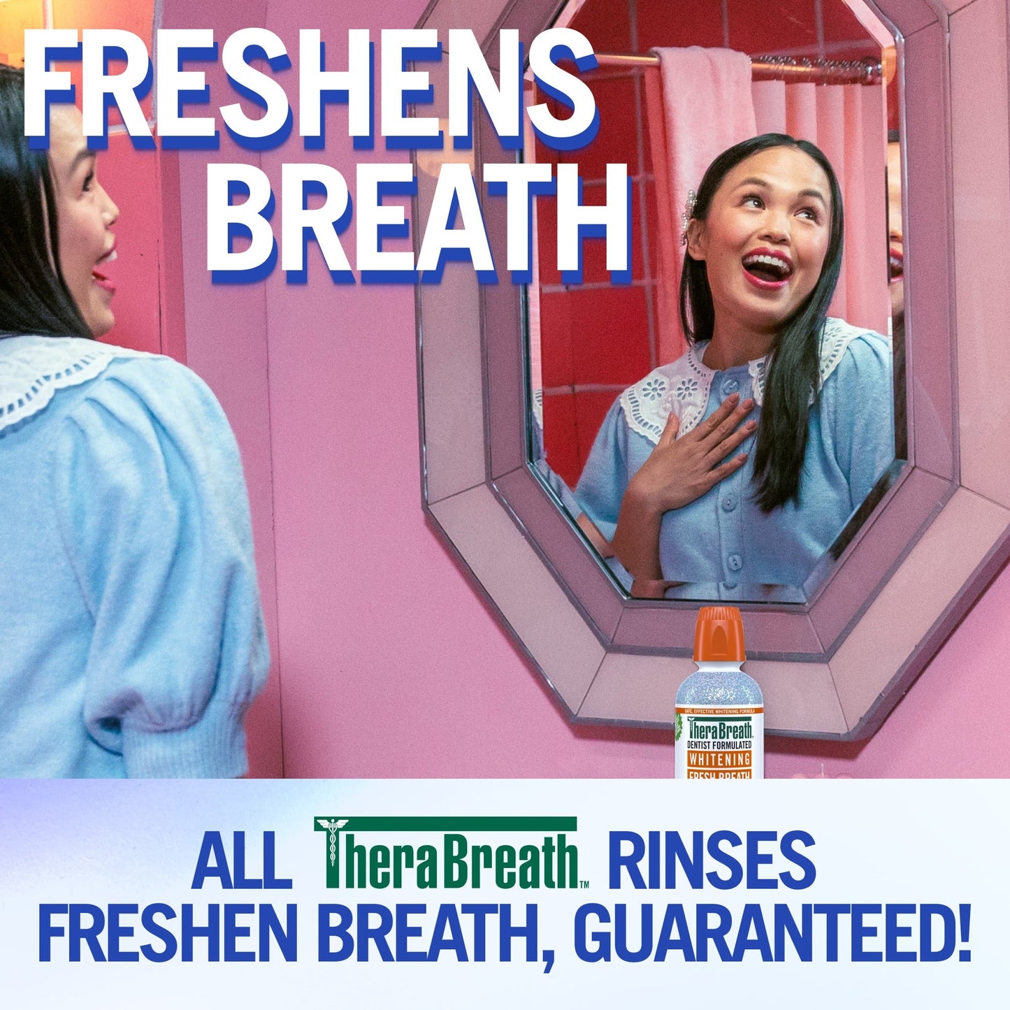 TheraBreath Whitening Mouthwash, Dazzling Mint, Dentist Formulated, 16 fl oz