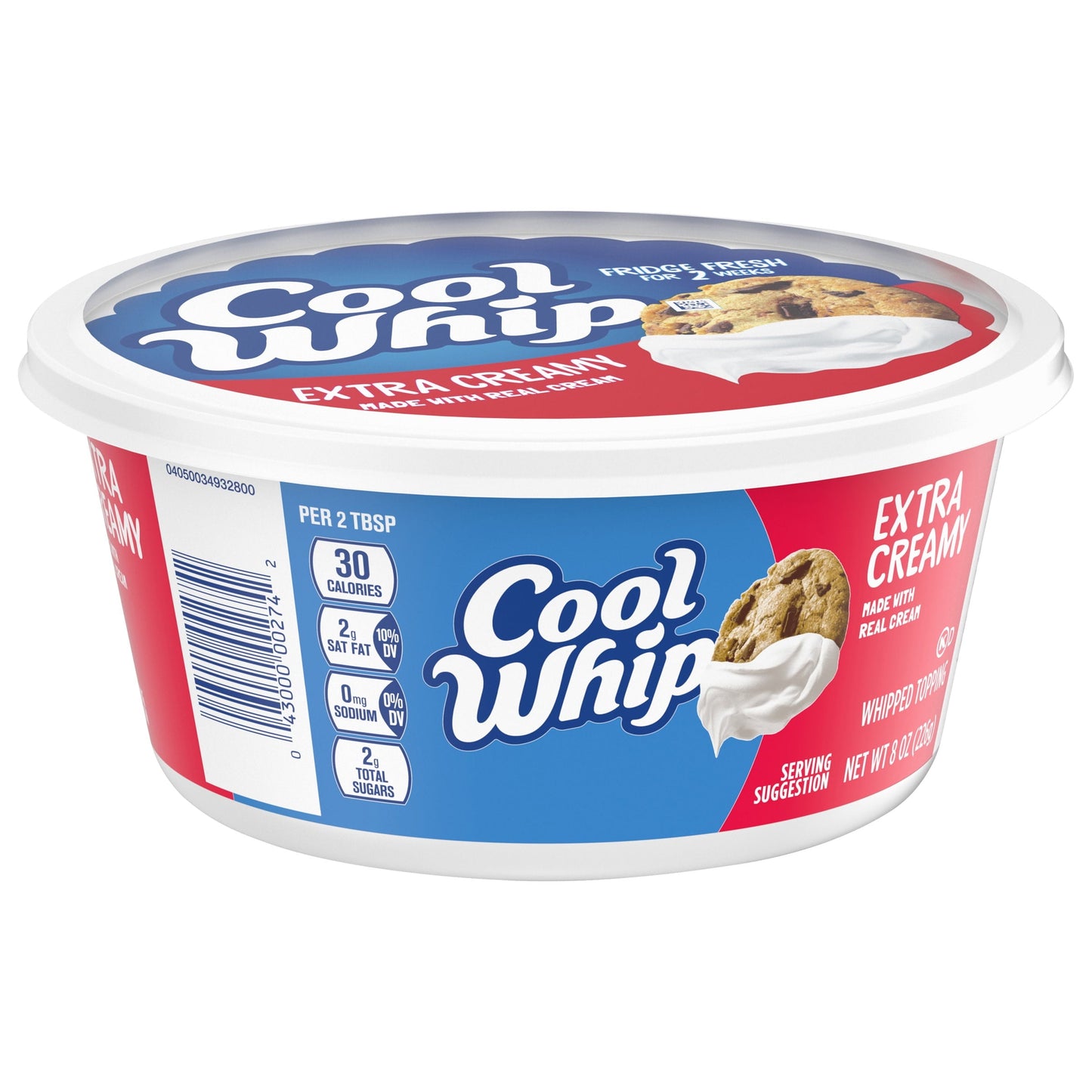 Cool Whip Extra Creamy Whipped Cream Topping, 8 oz Tub (Frozen)