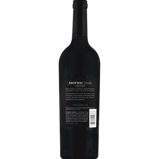 Apothic Dark Red Wine Blend, California, 750ml Glass Bottle