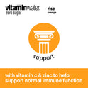 vitaminwater zero sugar rise electrolyte enhanced water, orange, 16.9 fl oz, 6 count bottles