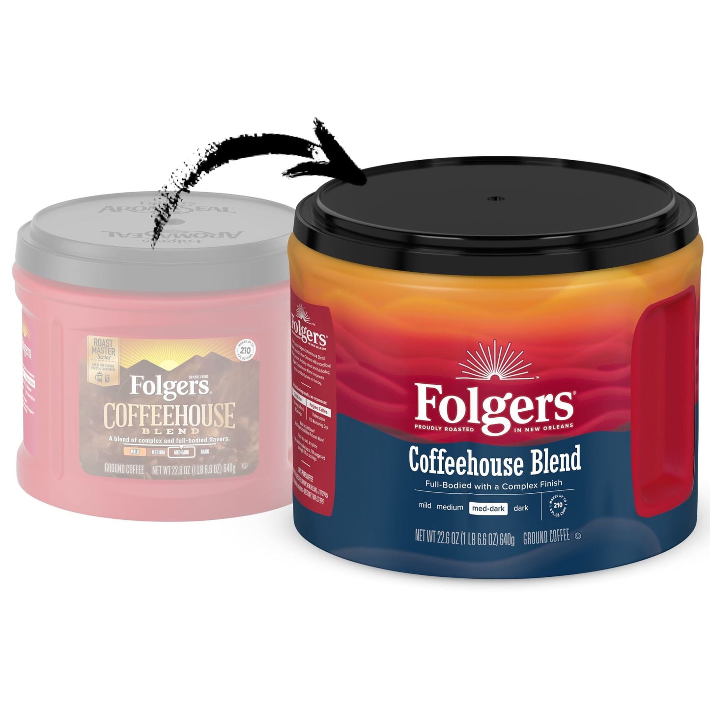 Folgers Coffeehouse Blend Ground Coffee, Medium-Dark Roast, 22.6-Ounce