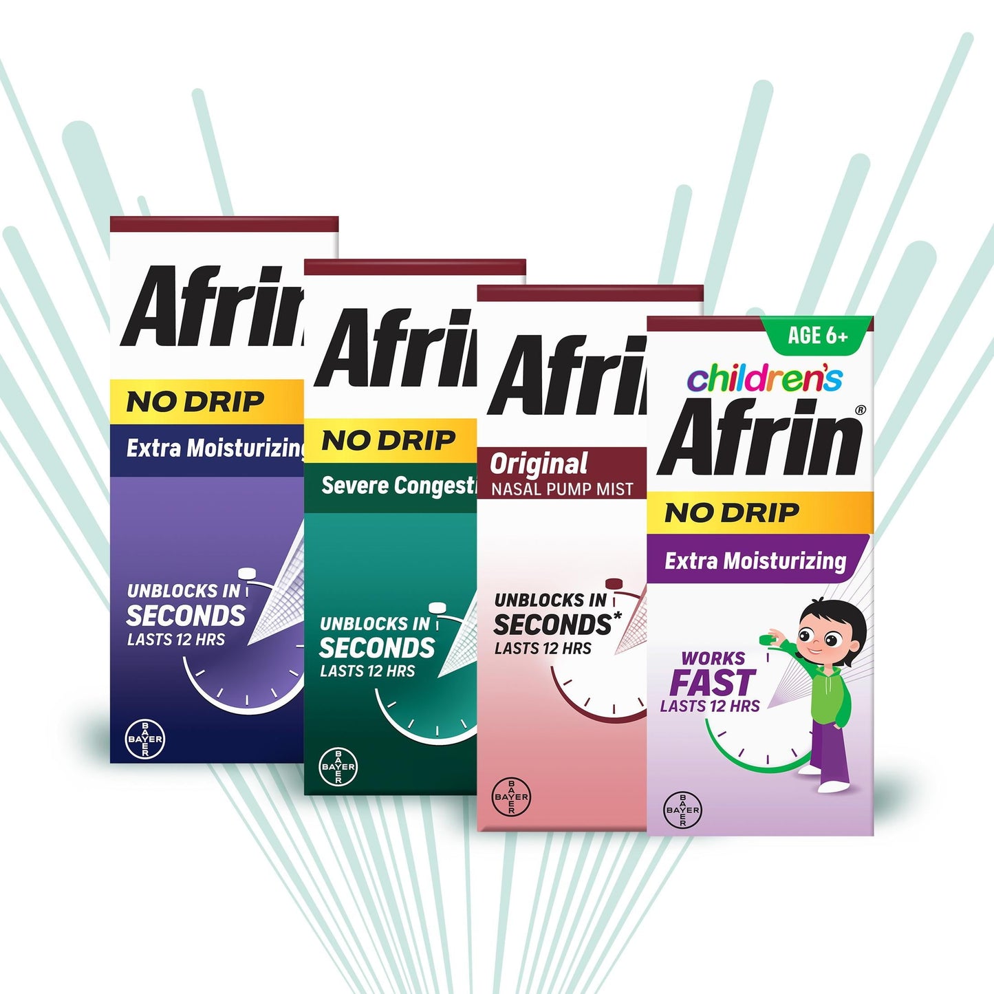 Afrin No Drip Severe Congestion Pump Mist Nasal Spray, 2-15 ml Bottles