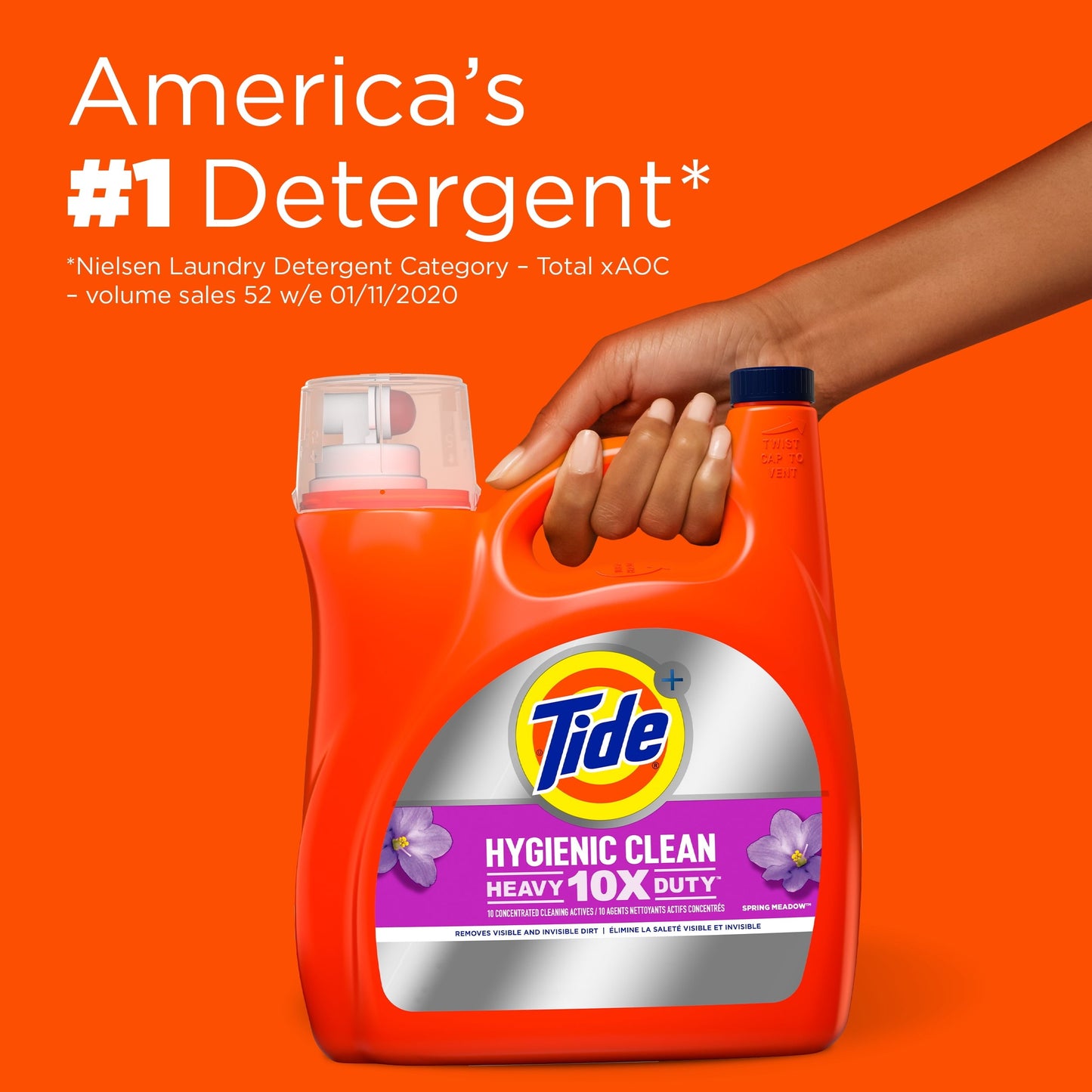 Tide Hygienic Clean Liquid Laundry Detergent, Spring Meadow, 94 Loads, 146 oz