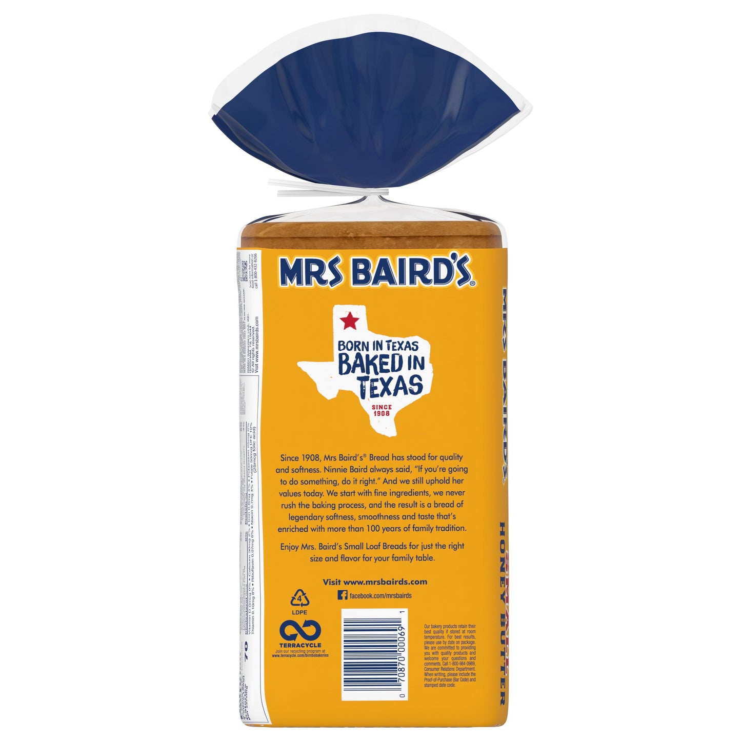 Mrs Baird's Small Honey Butter Bread, 16 oz