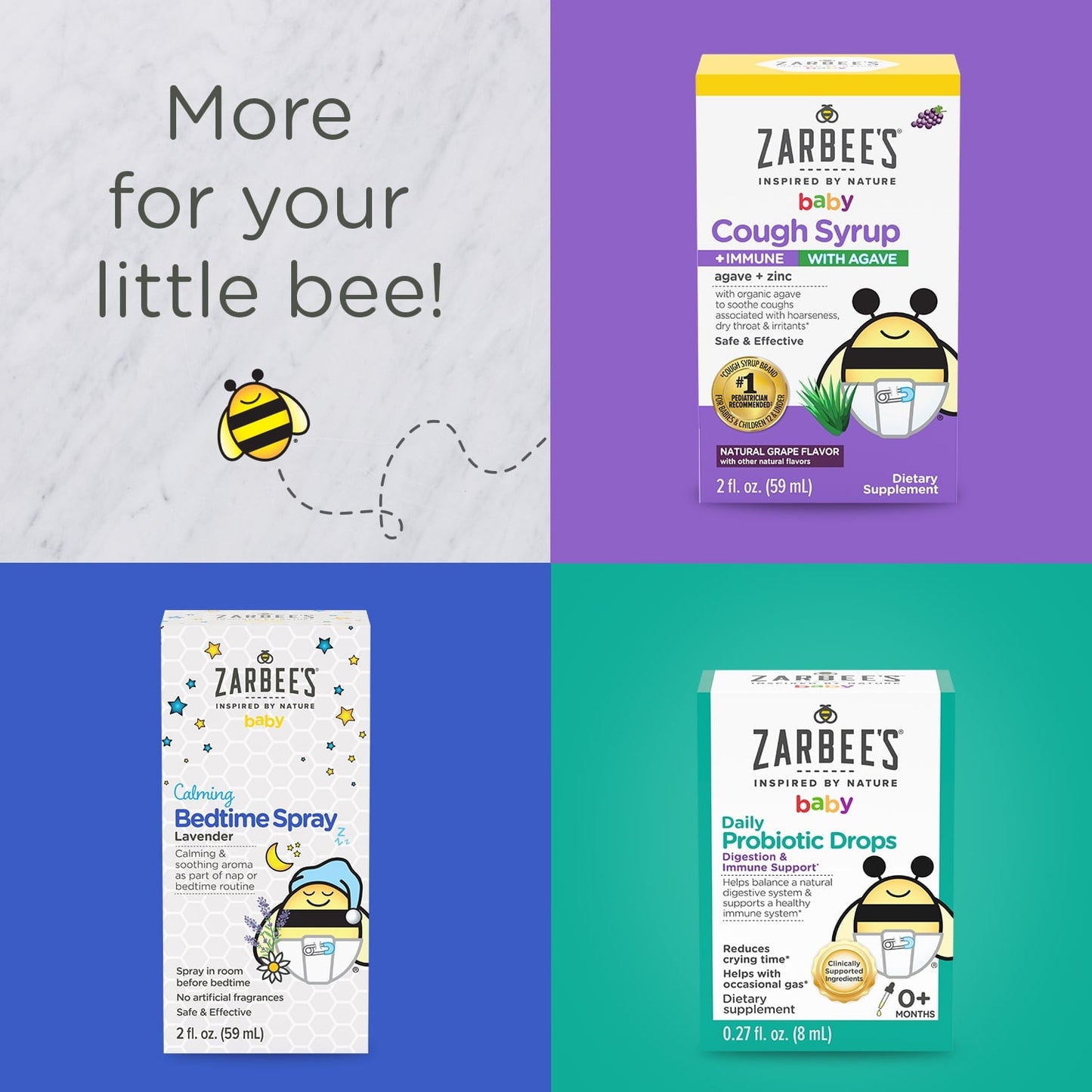 Zarbee's Baby Immune Support with Zinc, Age 6 months+, Grape, 2oz