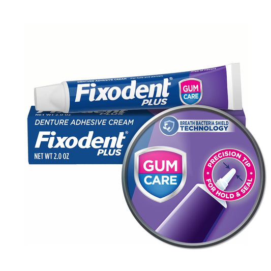 Fixodent Plus Gum Care Precision Hold & Seal Denture Adhesive Cream, 2 oz