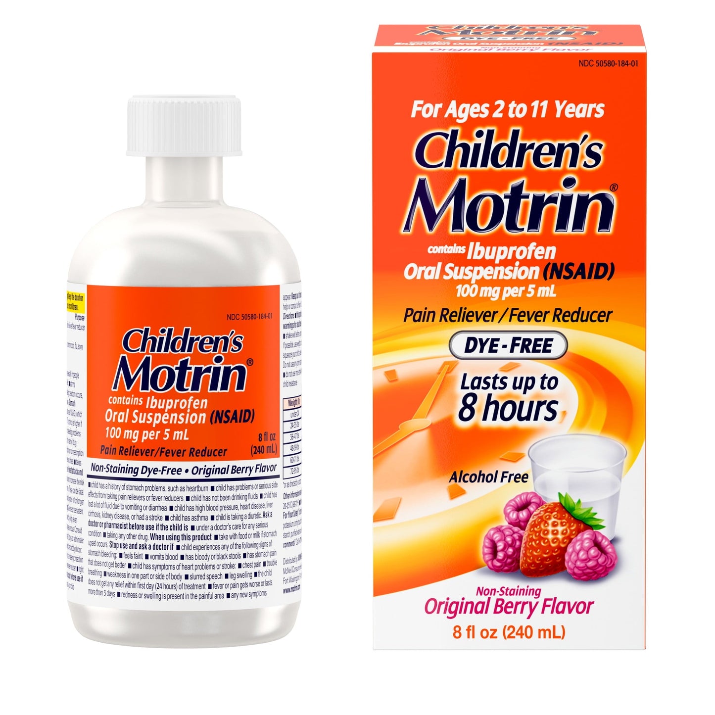 Children's Motrin Ibuprofen Kids Medicine, Berry Flavored, 8 fl. oz