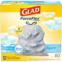 Glad 13 Gallon Tall Kitchen Trash Bags, OdorShield, Fresh Clean, 80 Bags