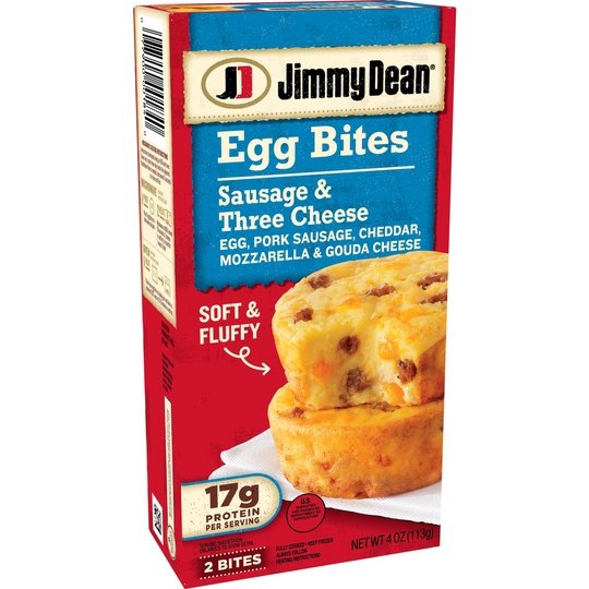 Jimmy Dean Sausage Three Cheese Egg Bites, 4 oz, 2 Count (Frozen)