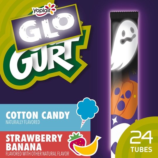 Go-GURT Cotton Candy and Strawberry Banana Kids Fat Free Yogurt Variety Pack, Gluten Free, 2 oz. Yogurt Tubes (24 Count)