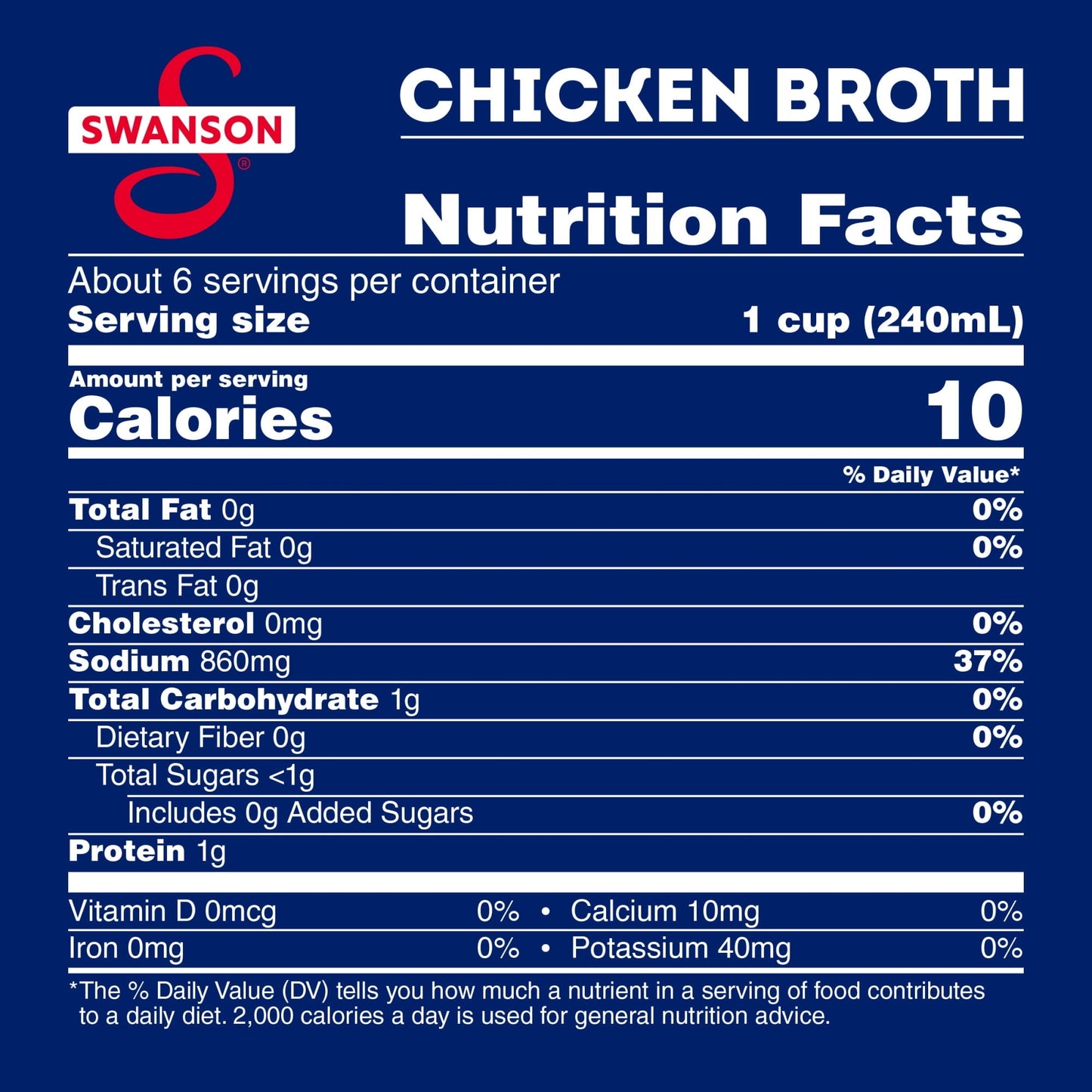 Swanson 100% Natural, Gluten-Free Chicken Broth, 48 oz Carton