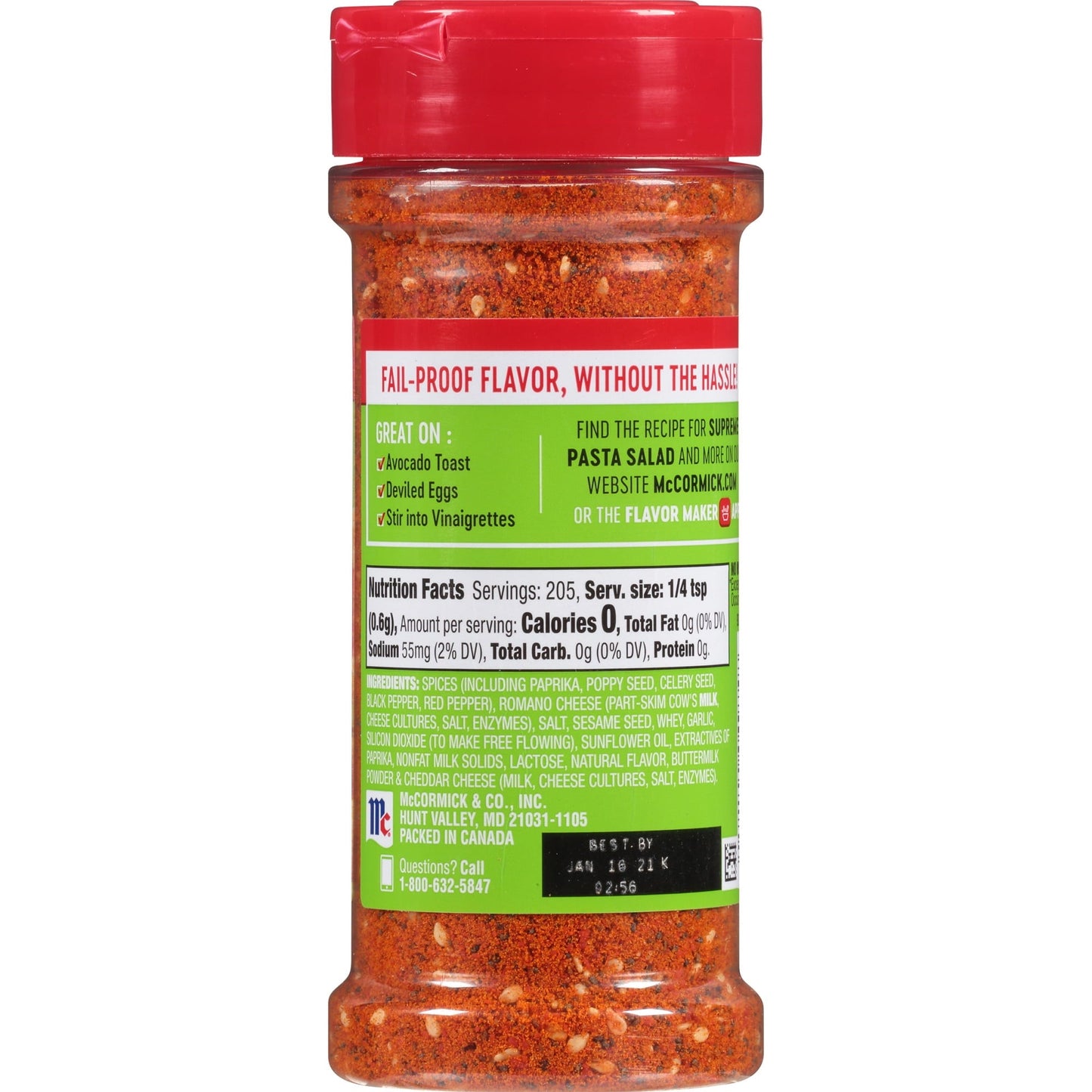 McCormick Perfect Pinch Gluten Free Salad Supreme Seasoning, 4.34 oz Mixed Spices & Seasonings