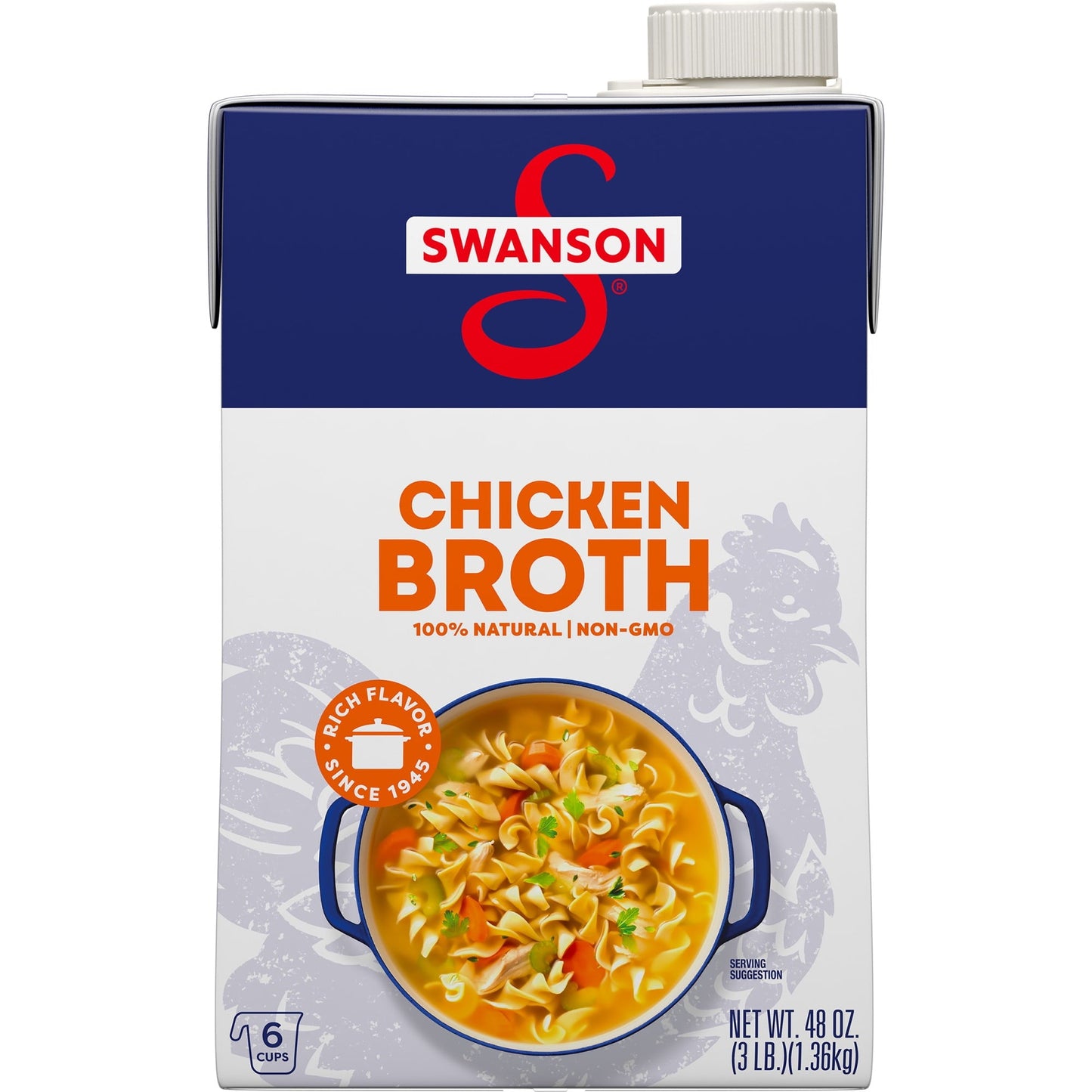 Swanson 100% Natural, Gluten-Free Chicken Broth, 48 oz Carton